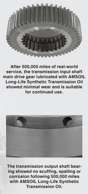 AMSOIL SAE 50 Long-Life Synthetic Transmission Oil Wear Photos