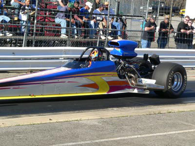 mulitcolored dragster