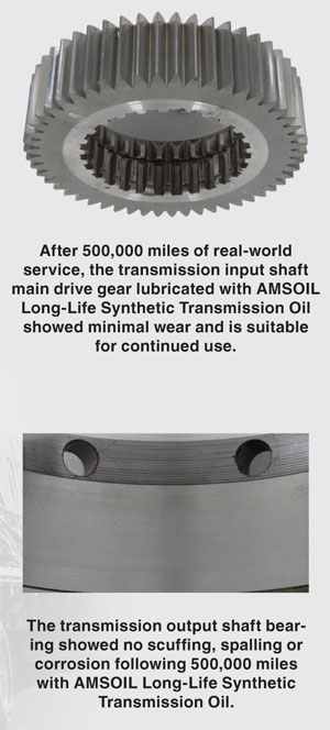 AMSOIL SAE 50 Long-Life Synthetic Transmission Oil Wear Photos